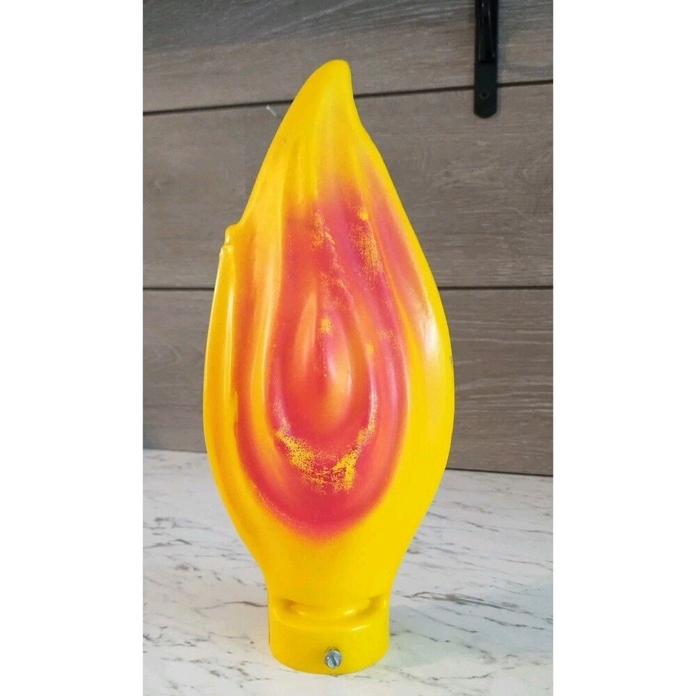 Vintage Empire Blow Mold Flame Top Yellow Plastic Candle Christmas Noel Candle